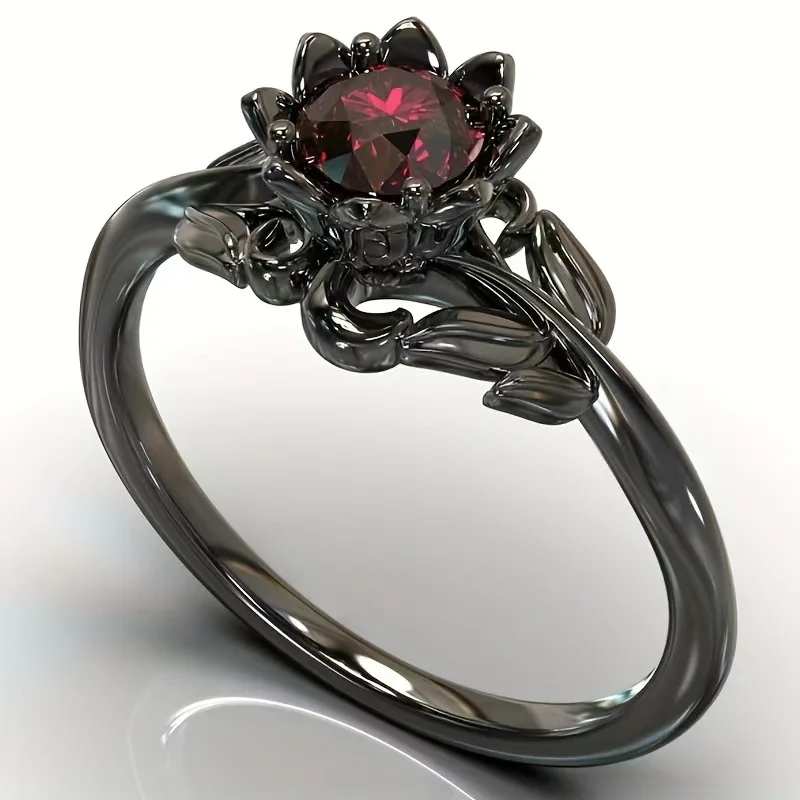Black Dahlia Flower Ring alternate